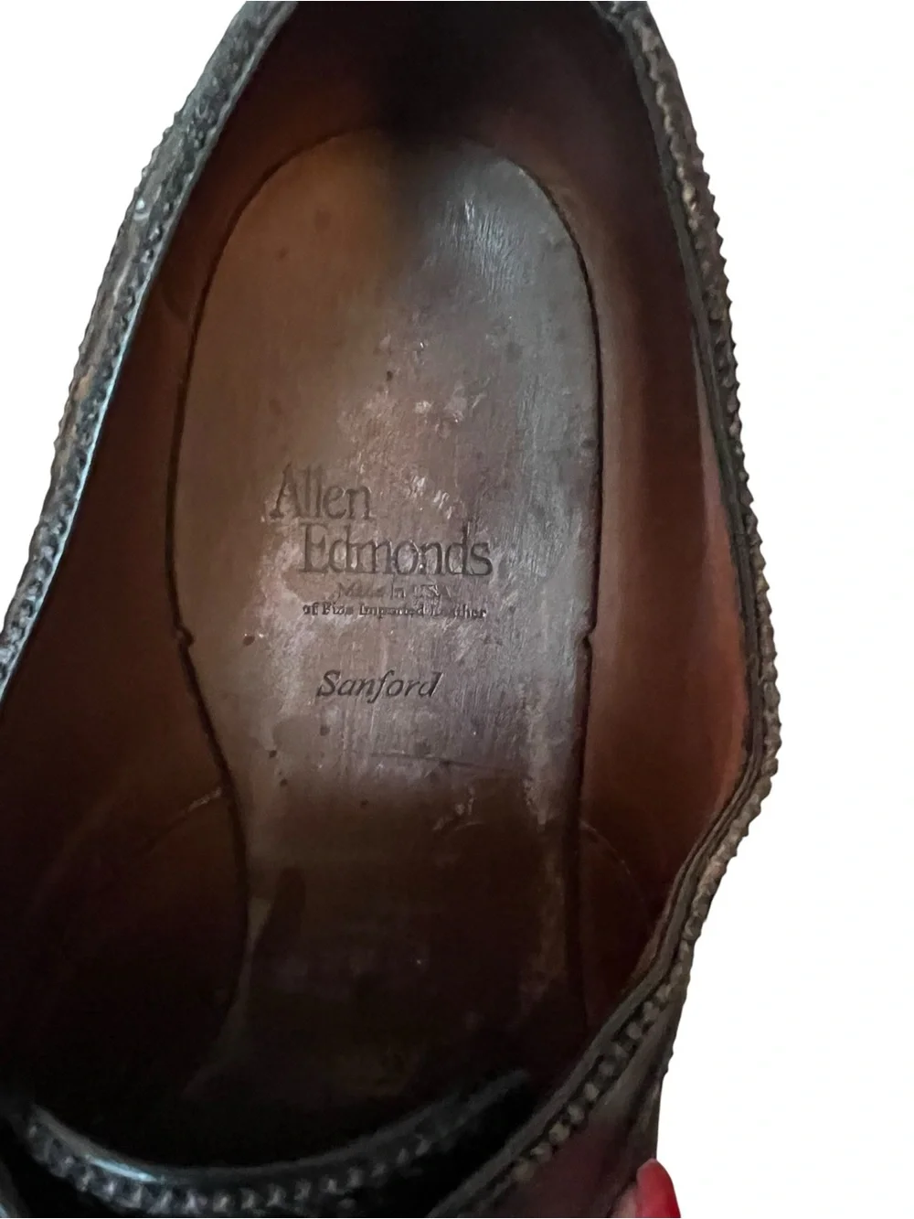 Allen Edmonds Shoes Men 11 D Black Sanford Brogue Leather Cap Toe Oxford 6517